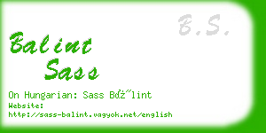 balint sass business card